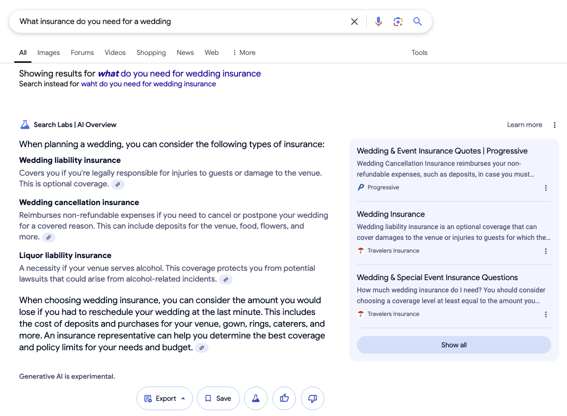 Insurance Google AIO